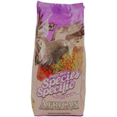 Pretty Bird African Bird Food 8lb bag with balanced calcium for healthy beak support.