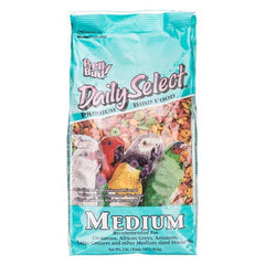 Pretty Bird Daily Select multicolored kibble closeup, enticing shapes for medium-sized birds.