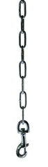 Close-up of zinc-plated welded oval links on Prevue 2117 tie-out chain for strength