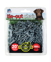 Prevue Pet Products 2117 heavy-duty tie-out chain front view, showing rugged outdoor durability