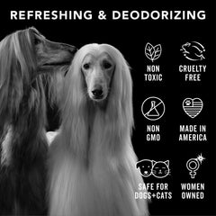Pride and Groom Proud dog coat refresh spray on fur.