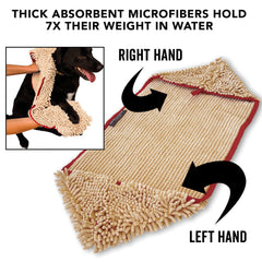 PRIDE AND GROOM The Towel with dual hand pockets for secure grip during bath time.