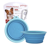 Prima Pets collapsible dog bowl aqua open for travel use and hydration