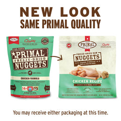 Primal Freeze Dried Nuggets chicken-nuggets close-up showcases protein-rich, grain-free formula.