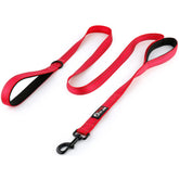 Primal Pet Gear dog leash dual handles red 6ft for versatile control during walks