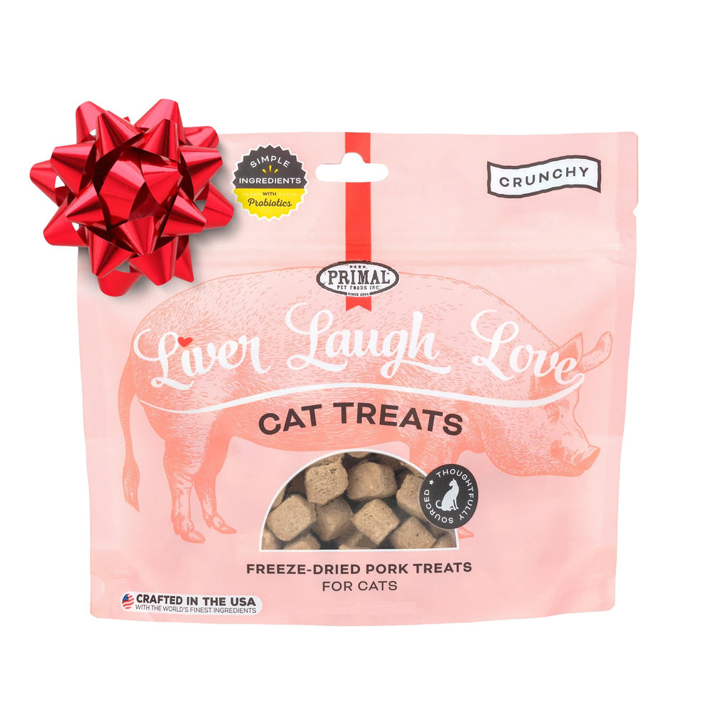 Primal Pet Foods pork liver cat treats with crunchy texture ideal for training rewards.