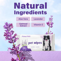 Prime Pets dog wipes for face gentle cleansing around eyes and cheeks.