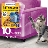 Primens heavy duty scratch deterrent sheet on sofa armrest provides invisible protection.