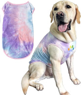 PriPre tie-dye dog shirt front view showing breathable fabric for comfortable wear