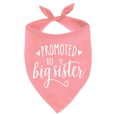 PRITIWEL promoted big sister dog bandana pink front view for pregnancy reveal