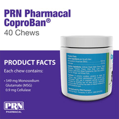 PRN CoproBan roast beef treats displayed as deterrent for pets.