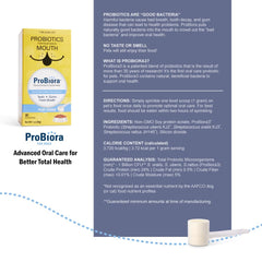 Probiora Health daily scoop over food demonstrates simple dental care routine.