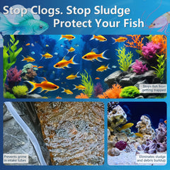 Proceat pre-filter sponge aquarium-use frame illustrates a safe environment for fry and shrimp.