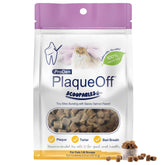 ProDen PlaqueOff Scoopables salmon-flavored bites tempt cats while supporting dental care.