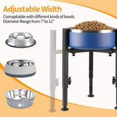 PROERR bowl stand height adjustment image demonstrates 8.5 to 14.5 inches versatility