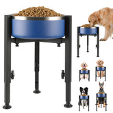 PROERR single dog bowl stand front view shows sturdy triangle base for stable meals