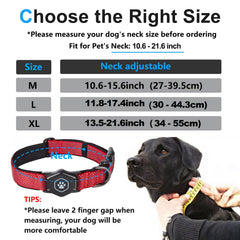 PROFAVO AirTag Dog Collar hidden AirTag mount glows at night for discreet visibility.