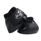 Professional's Choice Spartan II Bell Boots front view in black, durable TPU shell for impact protection during riding