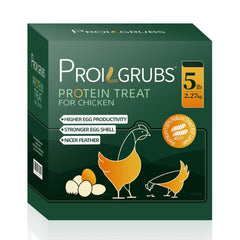 PROILGRUBS BSFL bag front highlights sustainable high protein poultry treats.