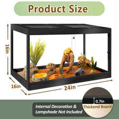 PROLEE Bearded Dragon Tank front sliding door provides smooth access and secure locking.