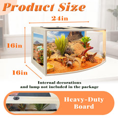 PROLEE Bearded Dragon Tank metal mesh top provides ventilation for healthy basking.