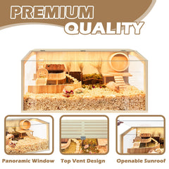 PROLEE hamster cage acrylic windows provide clear visibility of pets