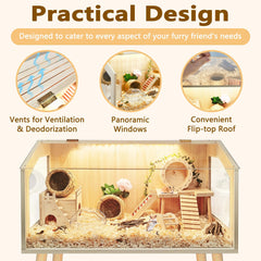 ProLEE hamster cage chew-proof boards emphasize waterproof panels that deter gnawing