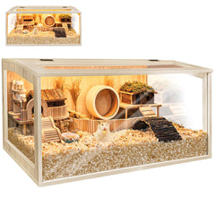 PROLEE hamster cage chewproof assembly view shows sturdy build and easy setup