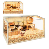 PROLEE hamster cage with openable top and clear view for easy observation and interaction