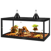 PROLEE Bearded Dragon Tank front doors enable secure daily handling