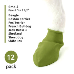 Protex PawZ small-paws booties top view showing snug fit for 2-2.5 in paws