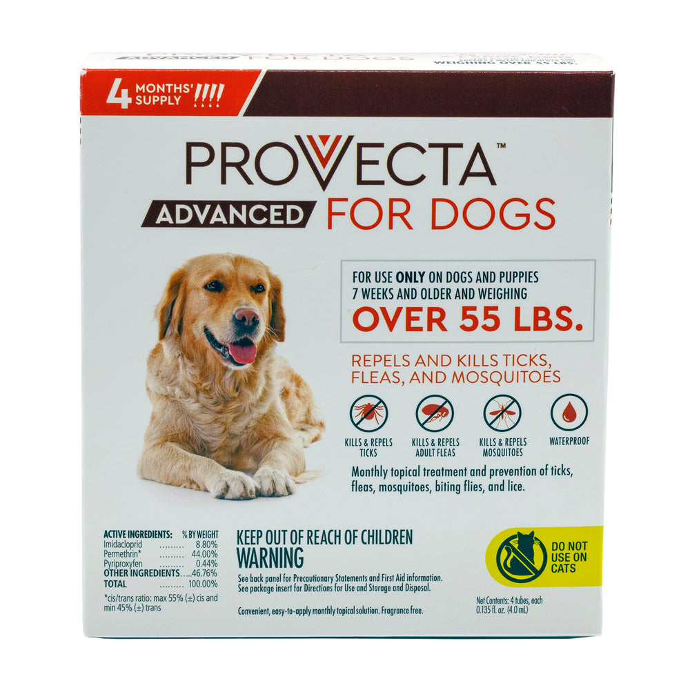 Provecta dog topical bottle for easy flea and tick protection on large dogs.