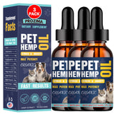 PROZIMA hemp oil for dogs and cats — 3-pack bottle for easy daily dosing and calm support.