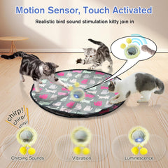 Pskfvre cat toy with chirps and LEDs for engaging nighttime play.