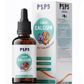 psps calcium liquid bottle pour demonstrates easy dosing for pets.