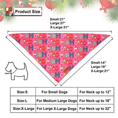 PTDECOR Christmas bandana on a large dog demonstrates festive fit.