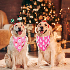 PTDECOR pink snowflake pattern bandana adds seasonal charm to winter walks.