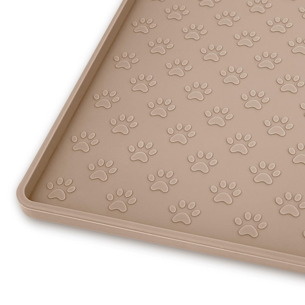 Ptlom dog food mat anti-slip edge keeps bowls steady during meals