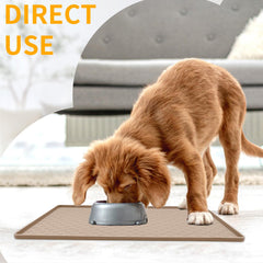 Ptlom dog food mat waterproof tray protects floors from splashes