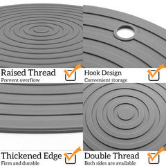Ptlom dishwasher-safe silicone mat easy to clean after meals.