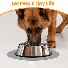 Ptlom waterproof pet mat catches food and water to protect floors.