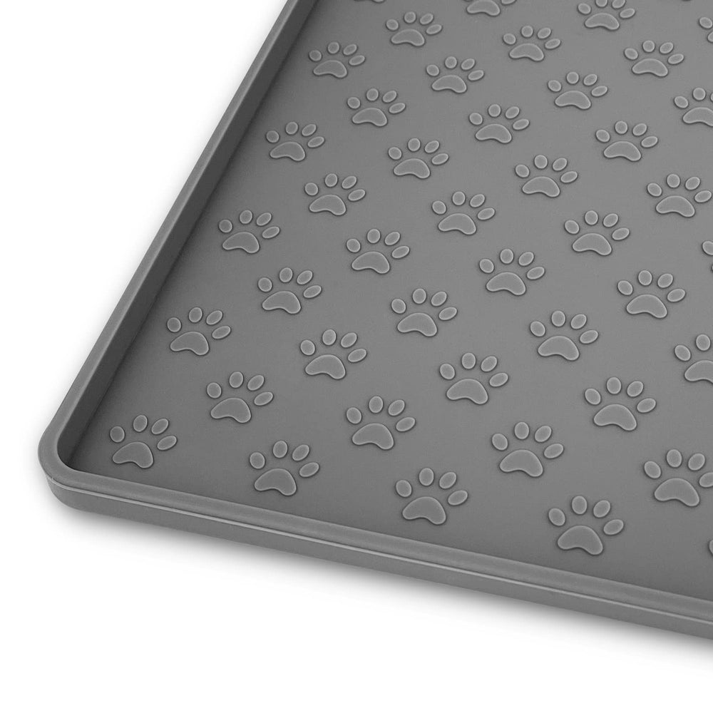 Ptlom pet placemat grey edge design prevents overflow during meals
