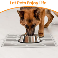 Ptlom pet placemat spill-prevention edge prevents mess.