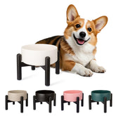 PTOBER raised ceramic dog bowl demonstrates elevated dining for comfortable meals.