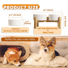 PTOBER raised bowls' anti-slip bamboo base prevents sliding during meals.