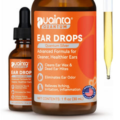 PUAINTA dog ear cleaner bottle view shows soothing formula for gentle cleaning and odor reduction.