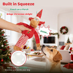 Pubialo reindeer Christmas toy with crinkle hat enhances sensory engagement during training.
