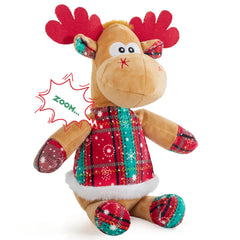 Pubialo Christmas reindeer plush toy with festive outfit for cozy cuddling