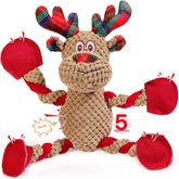 Pubialo Christmas squeaky plush dog toy with soft fabric for cozy, interactive play.
