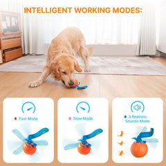 Pubialo interactive dog ball side action demonstrating motion and grip for chasing fun